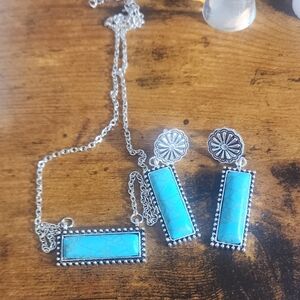 Boho Westeren Cowboy Women Turquoise Multicolor Earrings - Zinc Alloy